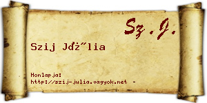 Szij Júlia névjegykártya