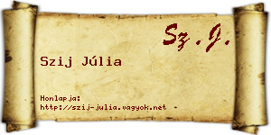 Szij Júlia névjegykártya